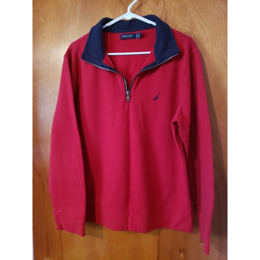 WOMAN'S/ UNISEX SWEATSHIRT BY:NAUTICA SIZE:L QUARTER ZIP *EXCELLENT CONDITION*